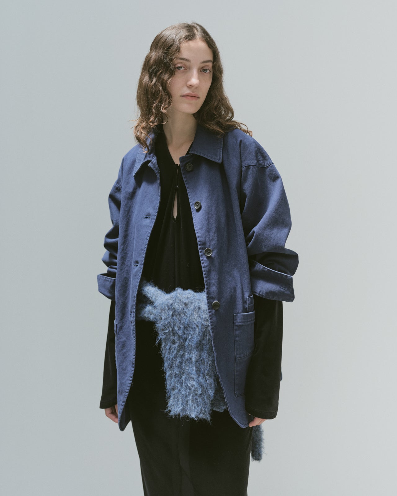 ENOF cotton work jacket 02 BLACK イナフ