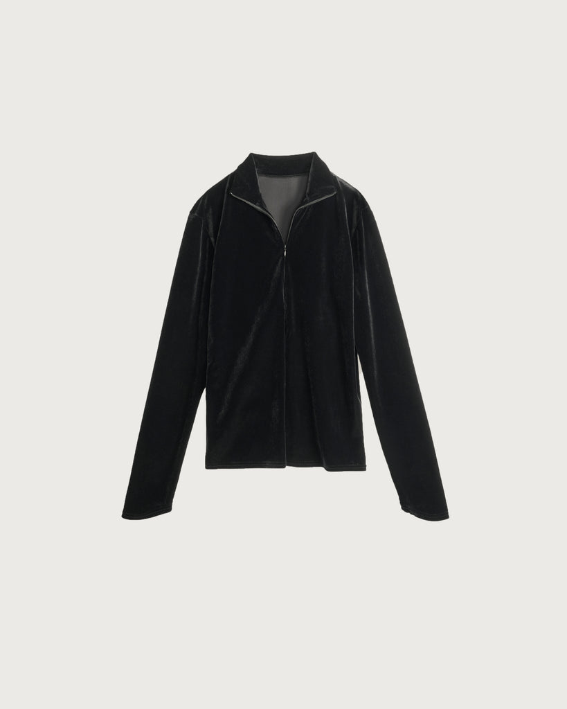 トップス ENOF / zip shirt 01 velour jersey zip tops – ENOF