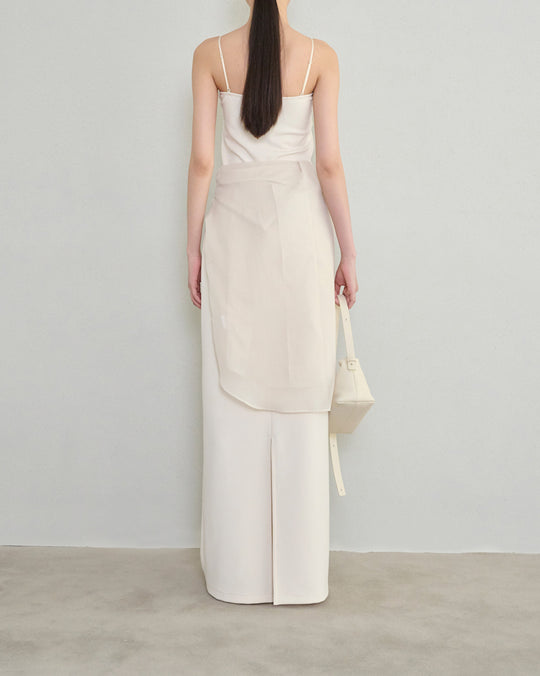 jersey long skirt ecru