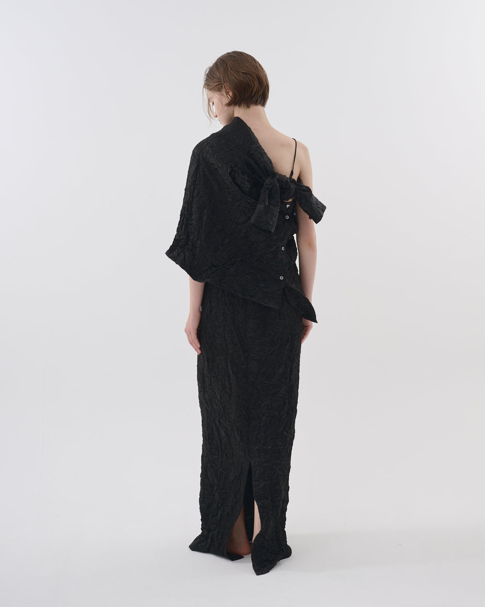 wrinkled ace long skirt