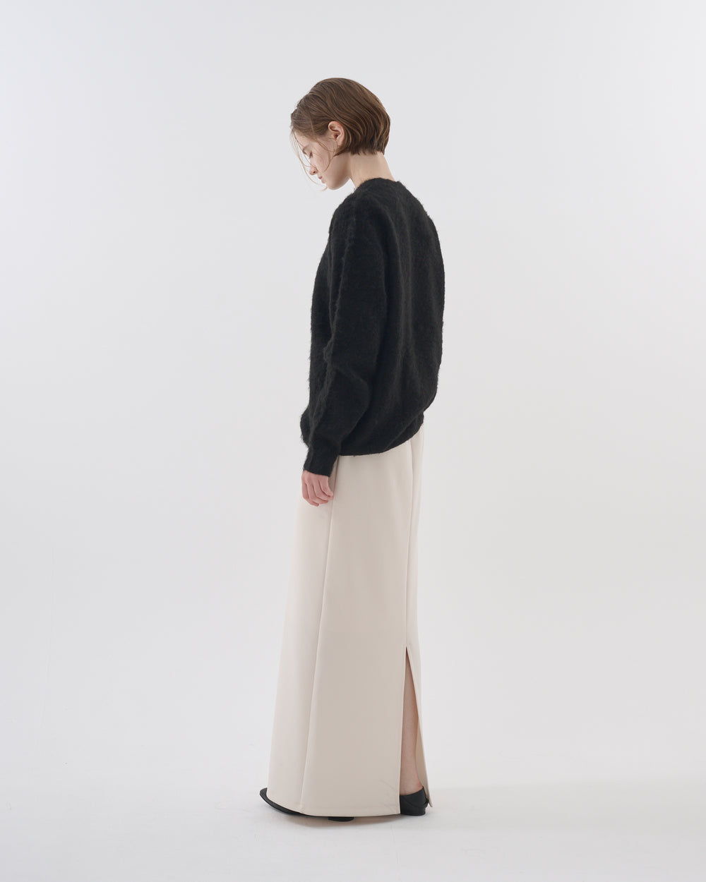 jersey long skirt Ecru