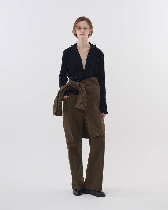 cotton flared work pants